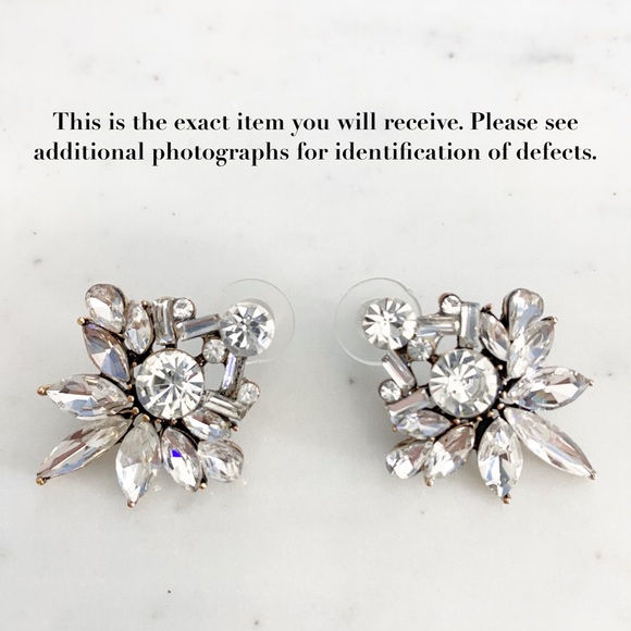 🆑 "Colette" Earrings || Clear Crystal Statement - Picture 7 of 12